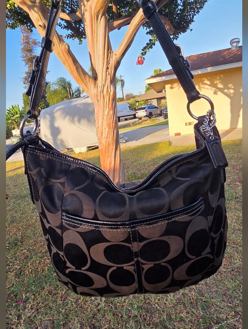 Coach Y2K Signature Large Hobo Bag no. 12676 in Black & BrownEUC - Picture 3 of 10